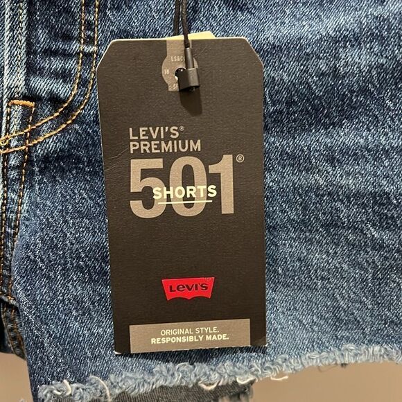 Levi’s Premium 501 ORIGINAL FIT HIGH RISE WOMEN'S SHORTS - Picture 7 of 14